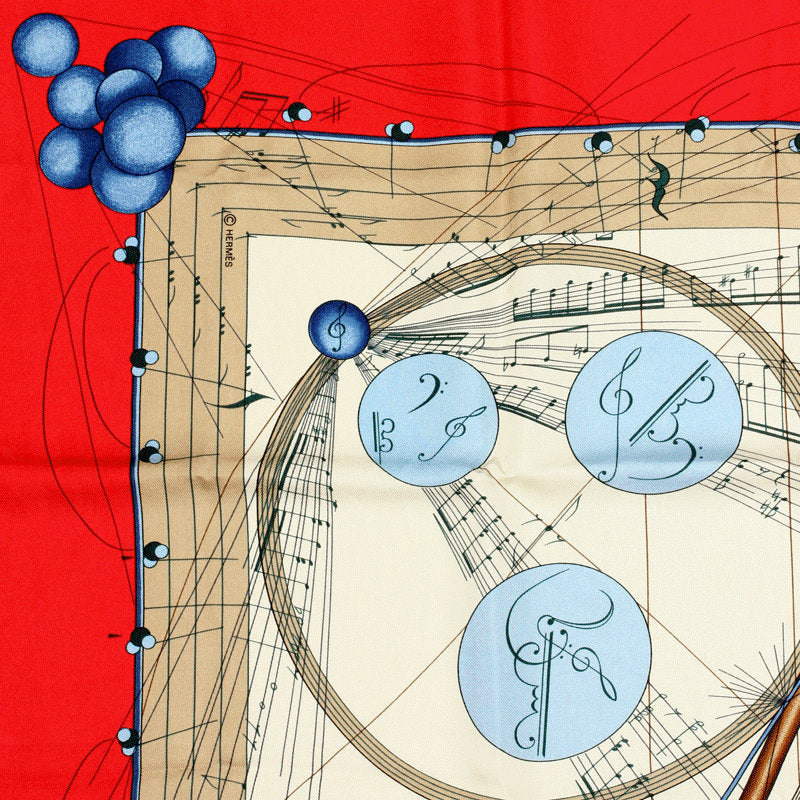 Hermes Scarf "La Musique des Spheres" by Zoe Pauwels Vintage 90cm Silk