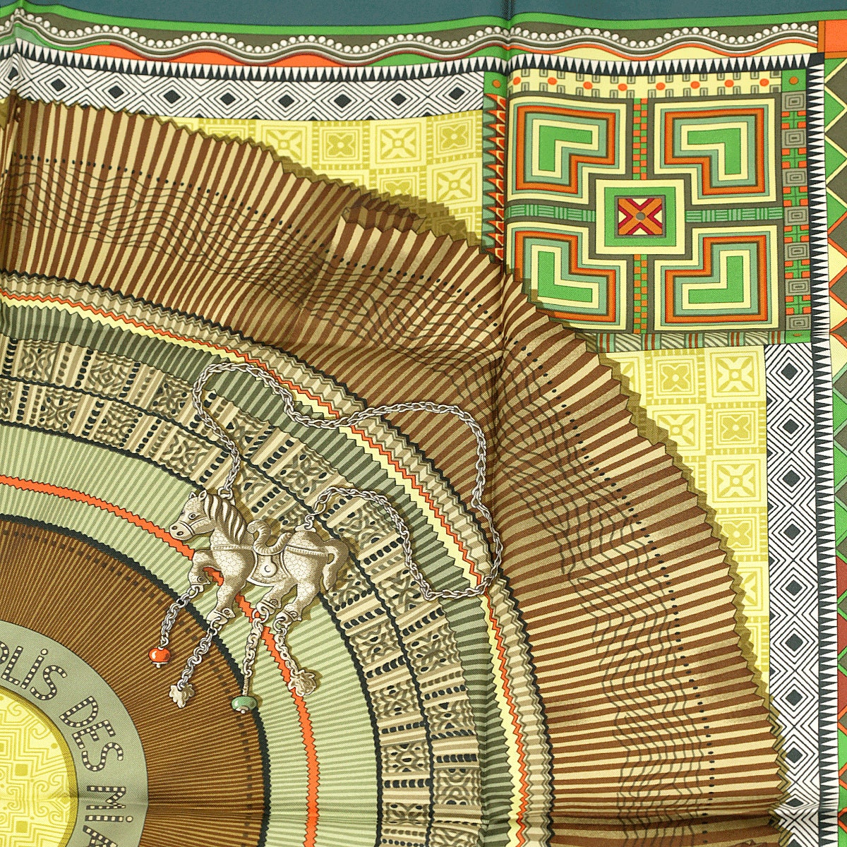 Hermes Scarf "Cent Plis des Miao" by Aline Honore 90cm Silk