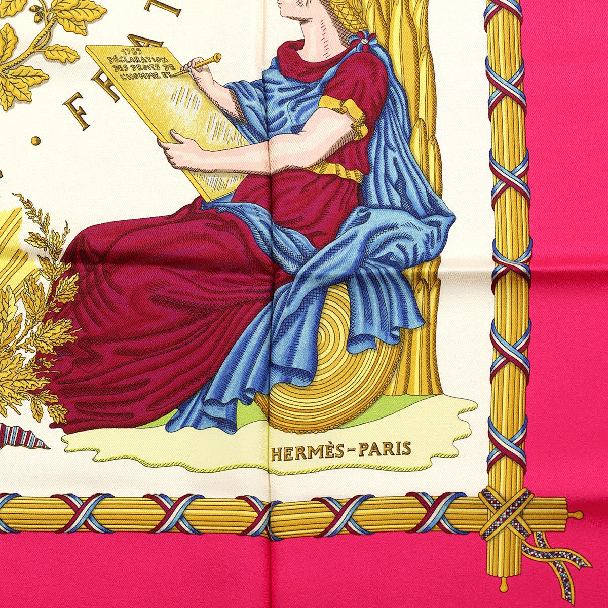 Hermes Scarf "1789 Liberte Egalite Fraternite" by Joachim Metz Vintage 90cm Silk
