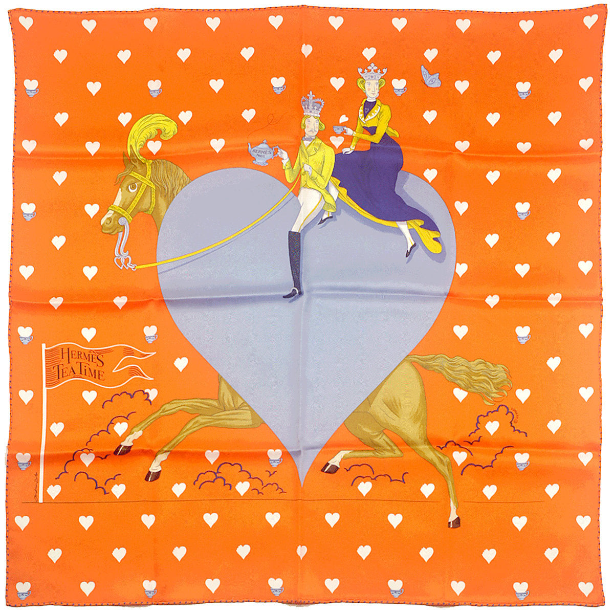 Hermes Scarf "Tea Time" by Jonathan Burton 70cm Silk