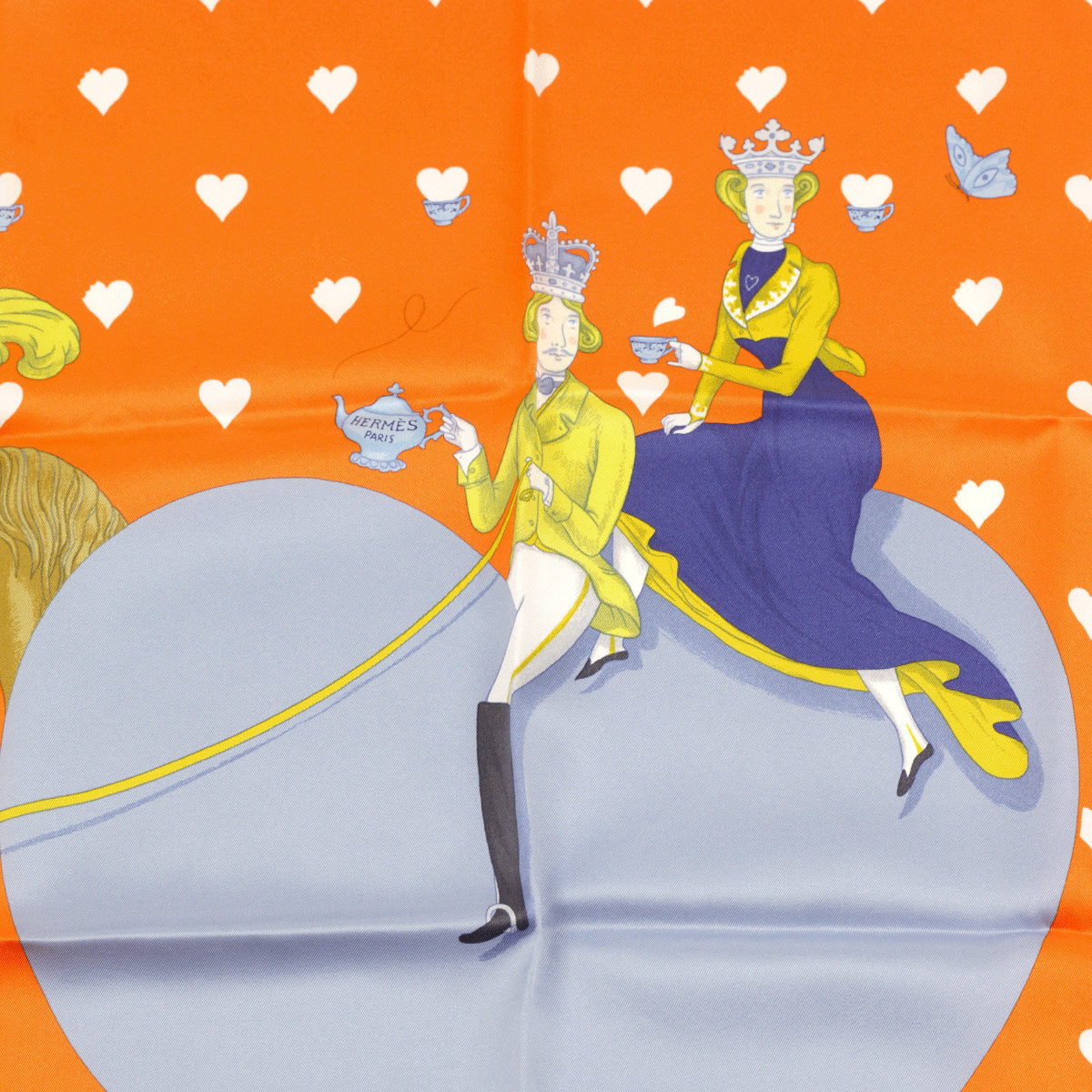 Hermes Scarf "Tea Time" by Jonathan Burton 70cm Silk