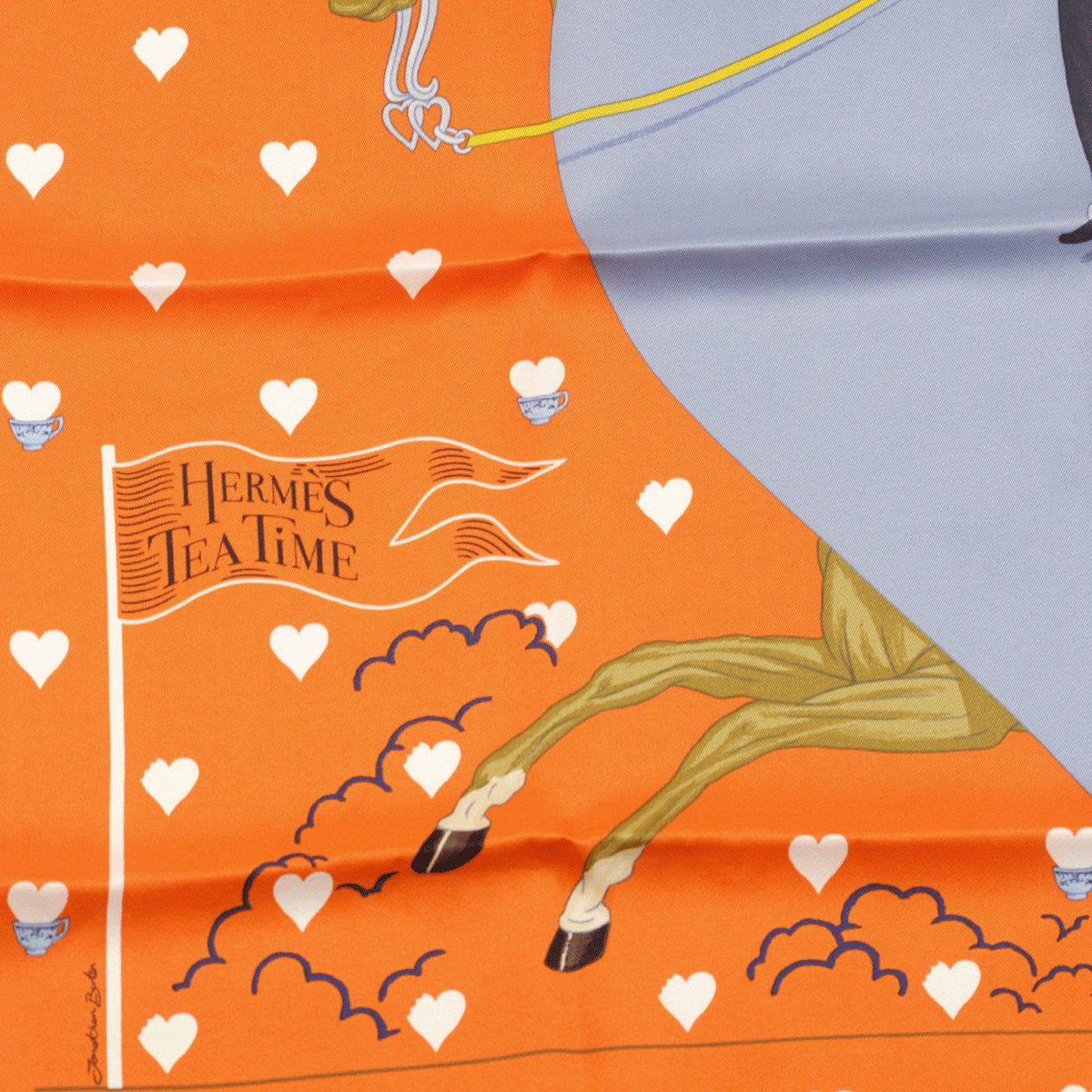 Hermes Scarf "Tea Time" by Jonathan Burton 70cm Silk