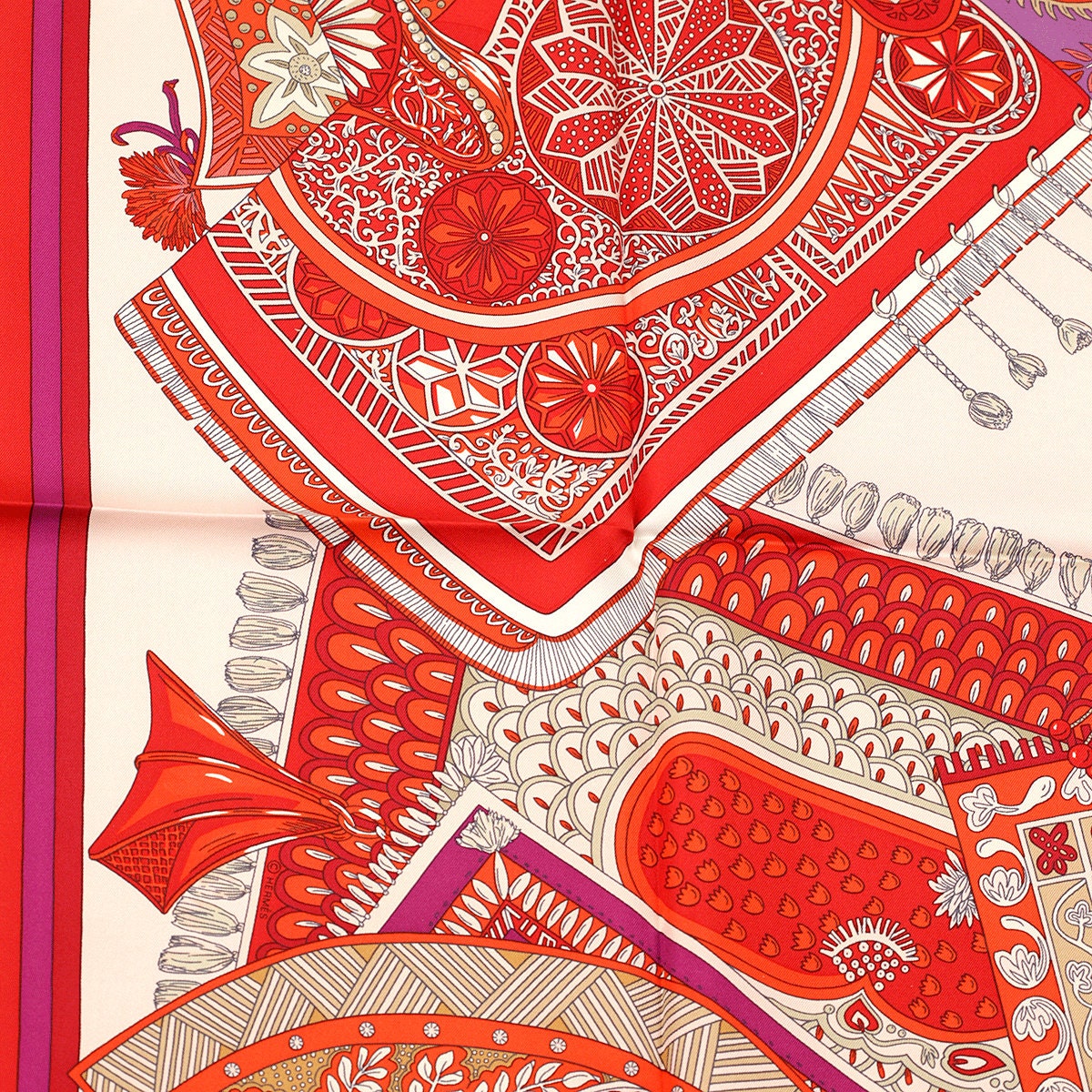 Hermes Scarf "Tapis de Selle" by Annie Faivre 90cm Silk
