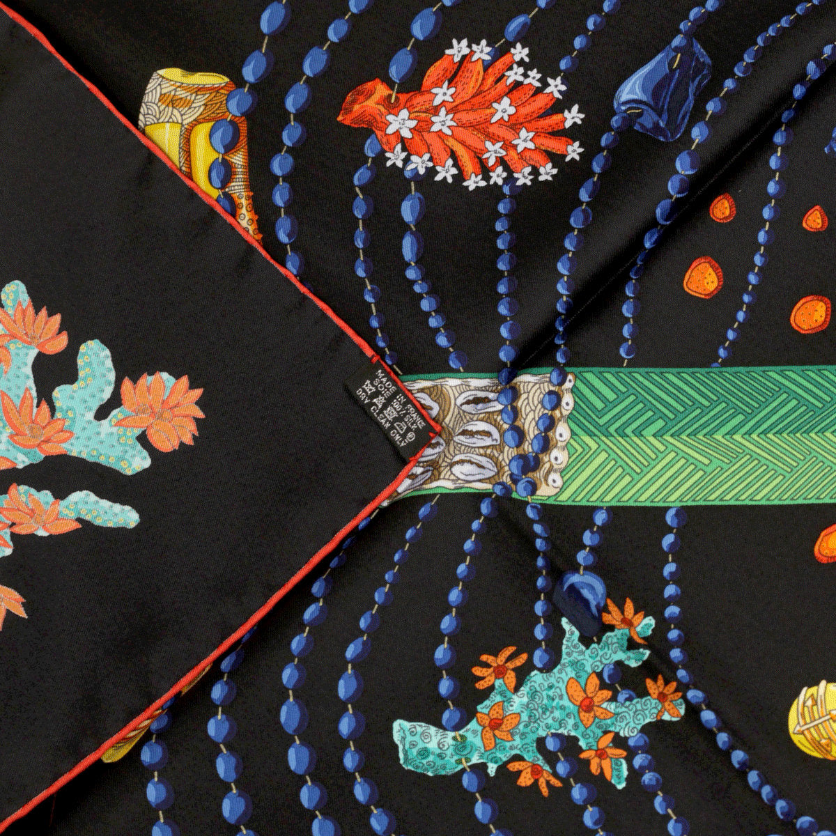 Hermes Scarf "Chemins de Corail" by Annie Faivre 90cm Silk