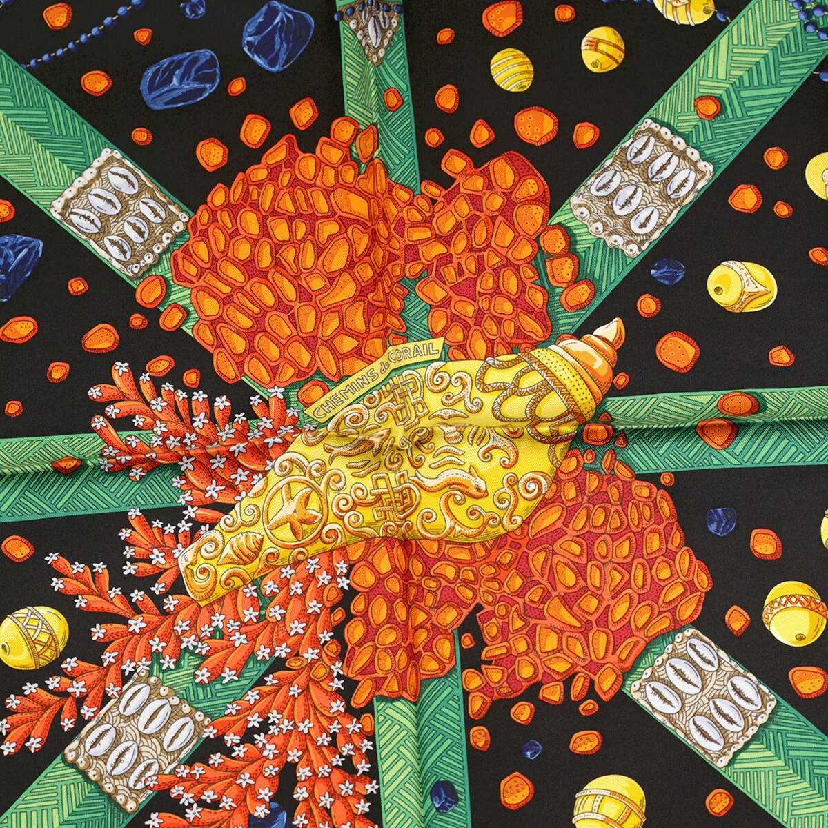 Hermes Scarf "Chemins de Corail" by Annie Faivre 90cm Silk