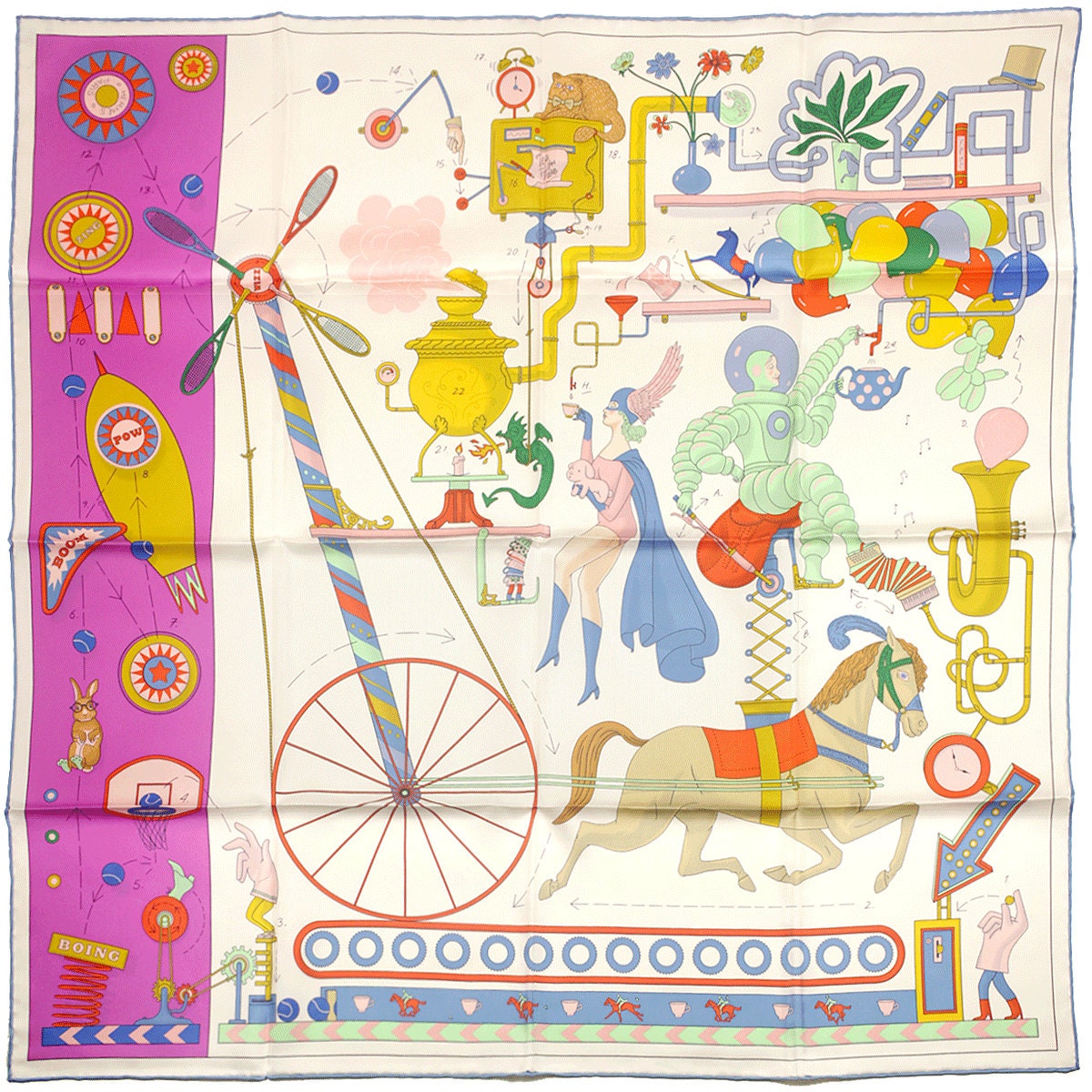 Hermes Scarf "Tea for Two" by Jonathon Burton 90cm Silk | NWT