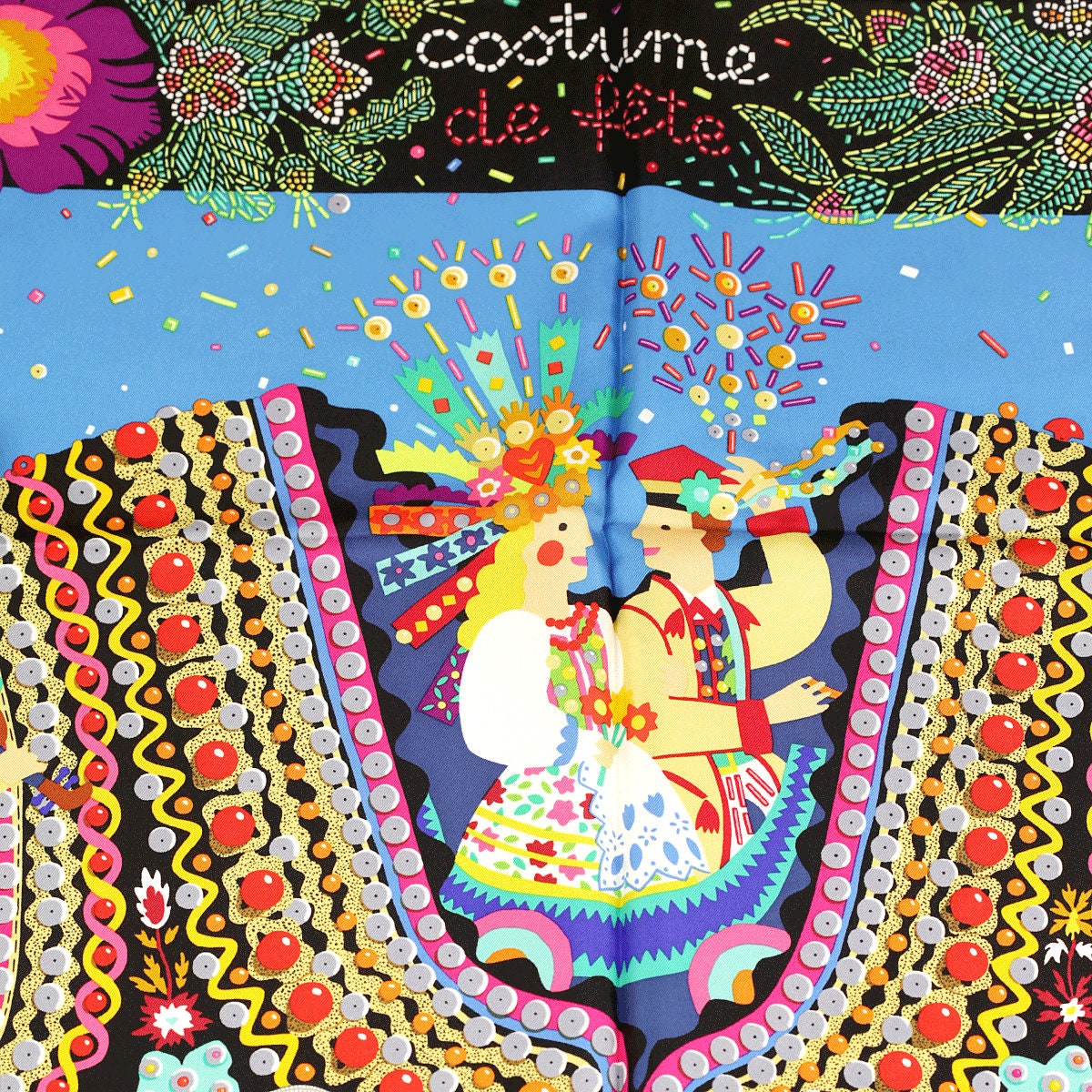 Hermes Scarf "Costume de Fete" by Jan Bajtlik 90cm Silk