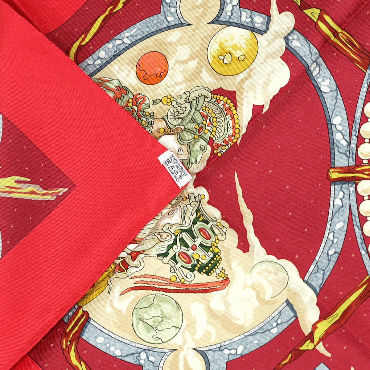 Hermes Scarf "Cavaliers des Nuages" by Jean-Christophe Donnadieu Vintage 90cm Silk