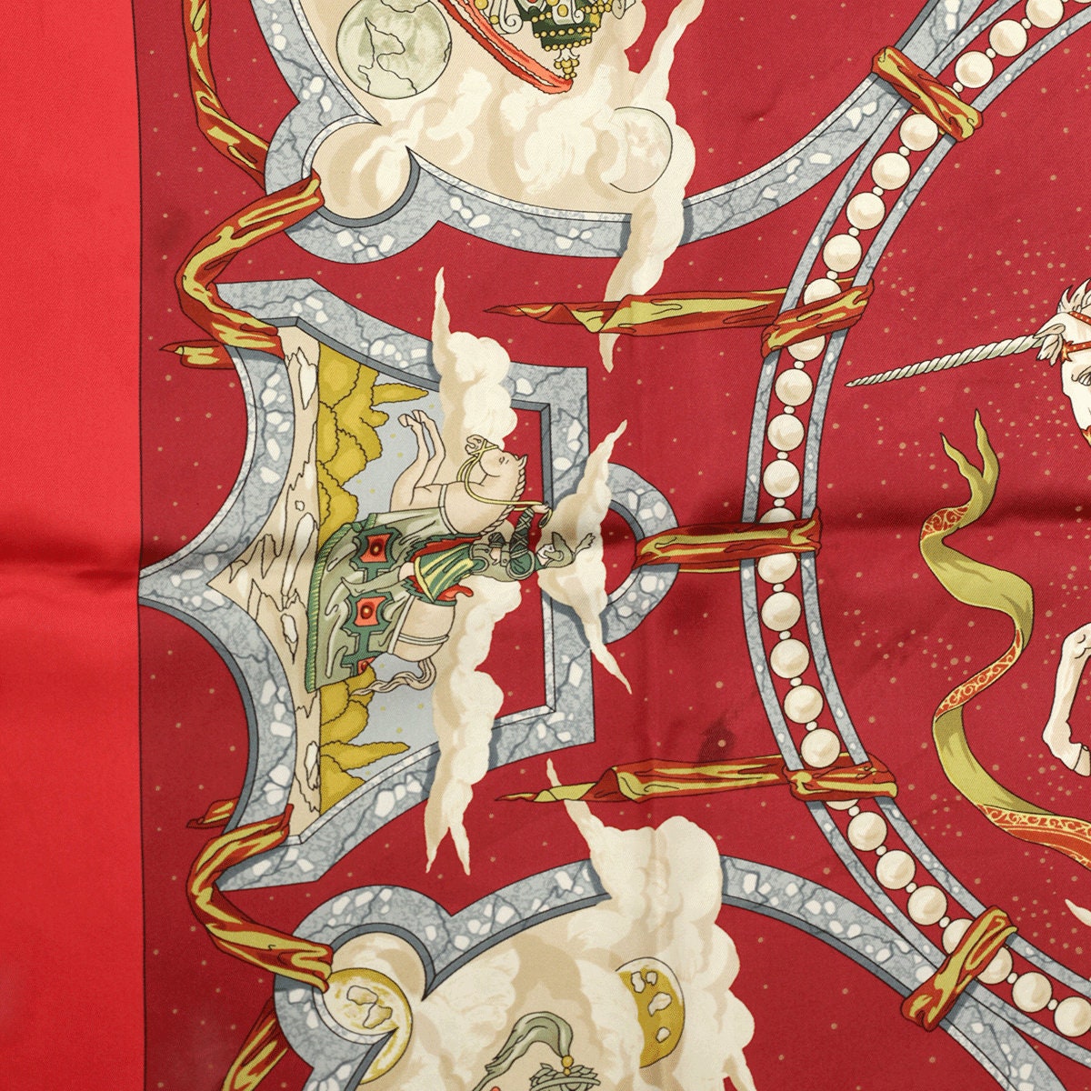 Hermes Scarf "Cavaliers des Nuages" by Jean-Christophe Donnadieu Vintage 90cm Silk