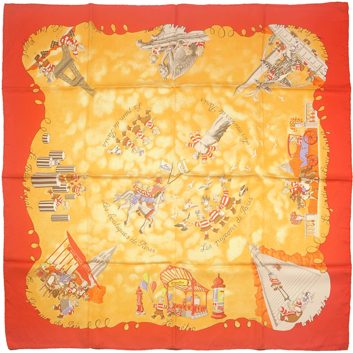 Hermes Scarf "Les Triples" by Nicole Lambert 90cm Silk