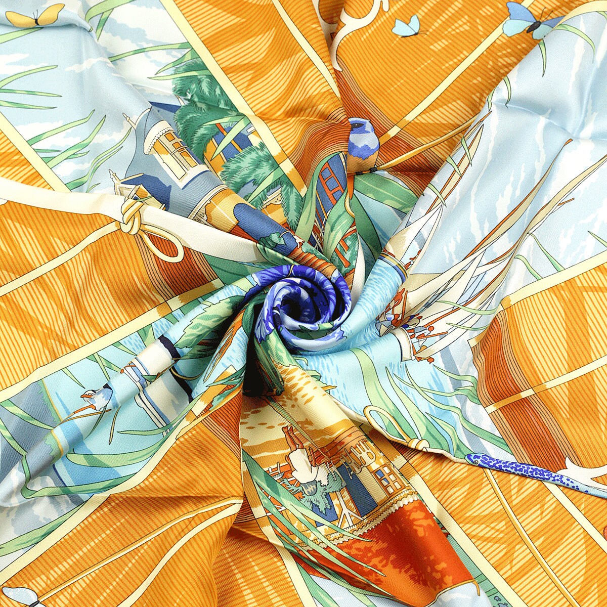 Hermes Scarf "Varangues" by Dimitri Rybaltchenko Vintage 90cm Silk