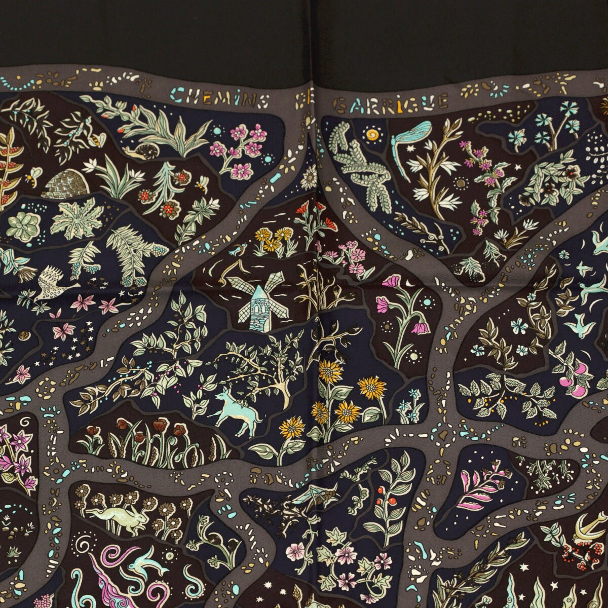 Hermes Scarf "Chemins de Garrigue" by Christine Henry 90cm Silk