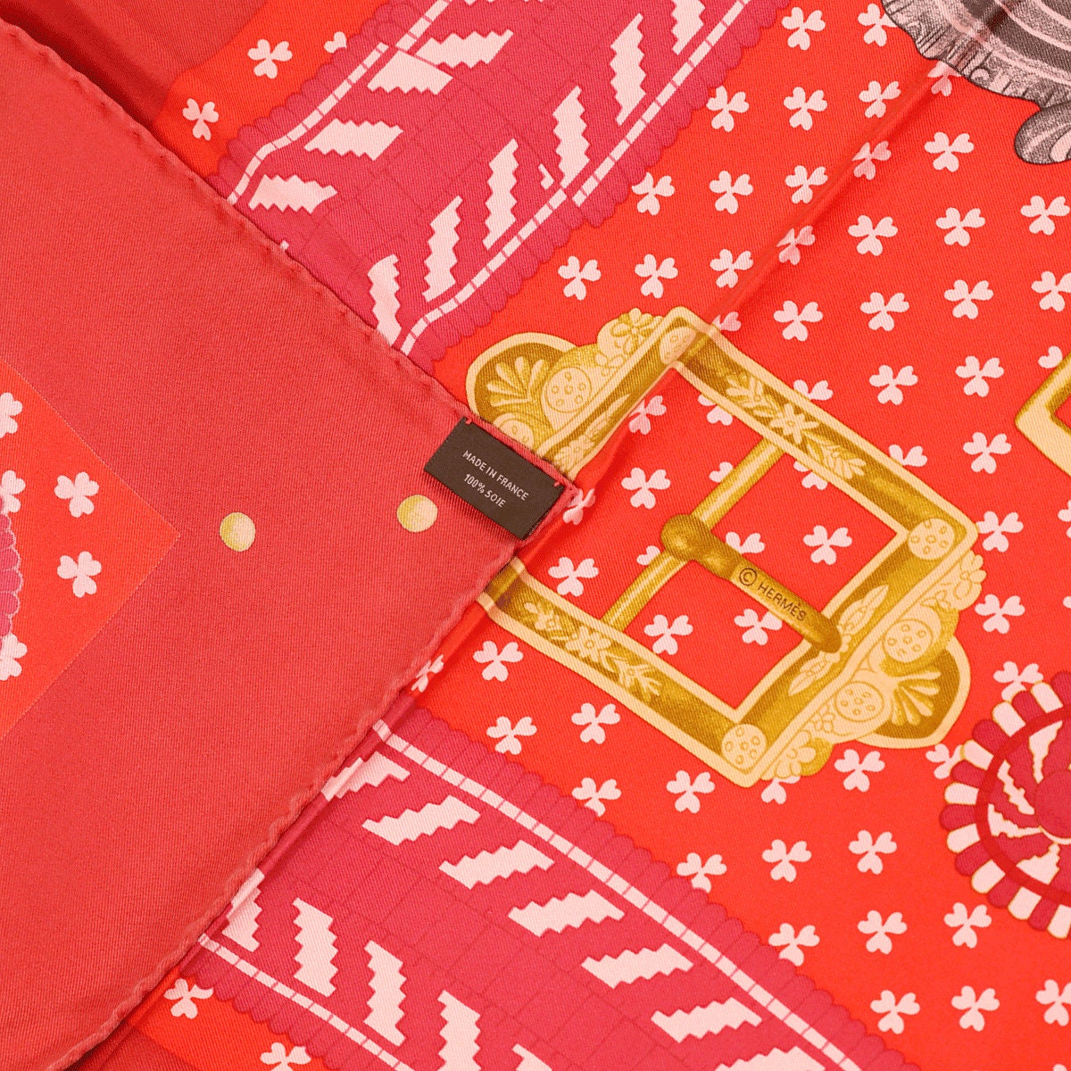 Hermes Scarf "Boucles et Galons du Tsar" by Wlodek Kaminski 90cm Silk Wash Scarf