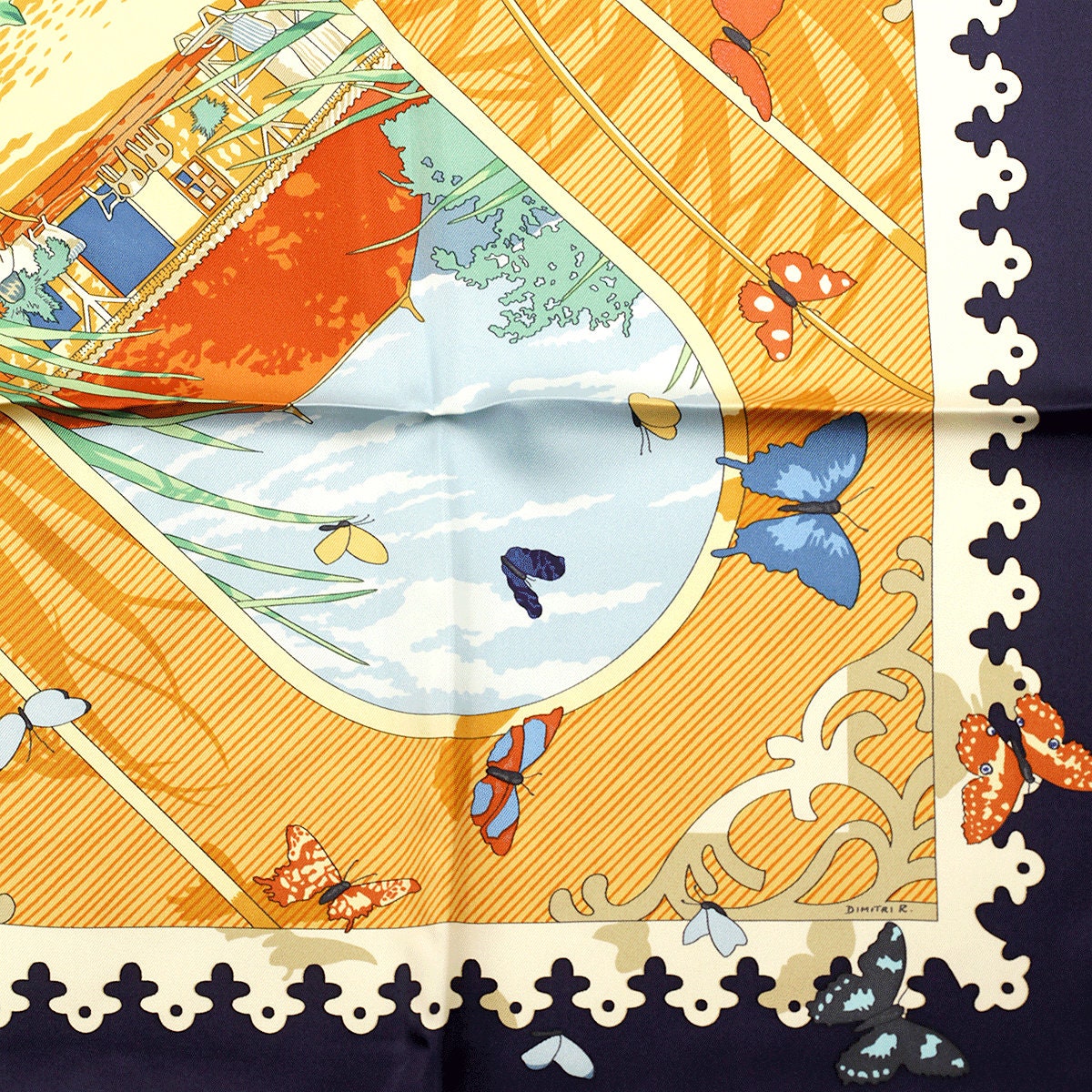 Hermes Scarf "Varangues" by Dimitri Rybaltchenko Vintage 90cm Silk