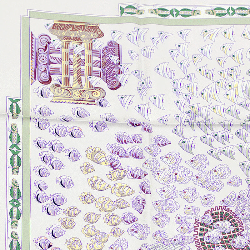 Hermes Scarf "Rencontre Oceane" by Annie Faivre 90cm Silk