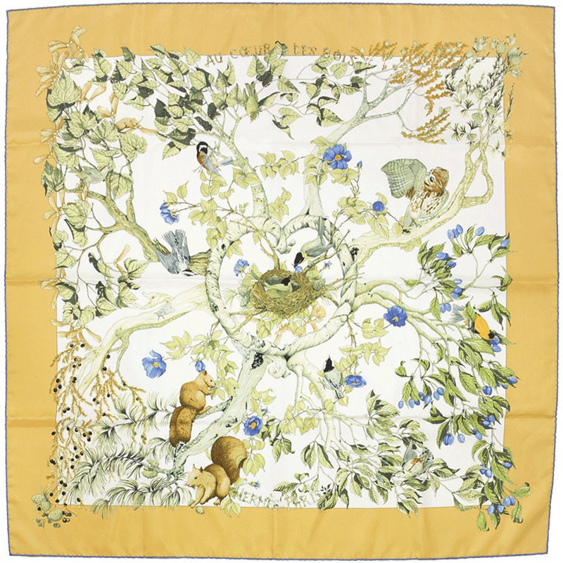Hermes Scarf "Au Coeur des Bois" by Zoe Pauwels 90cm Silk