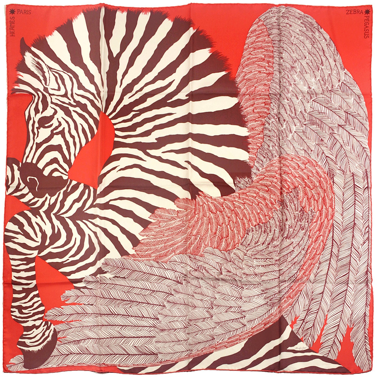 Hermes Scarf "Zebra Pegasus" by Alice Shirley 90cm Silk | Carre Foulard