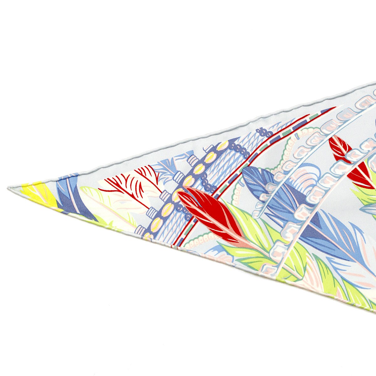 Hermes Scarf "Danse Pacifique" by Laurence Bourthoumieux Nano Losange 26cm x 80cm Silk | Carre Foulard