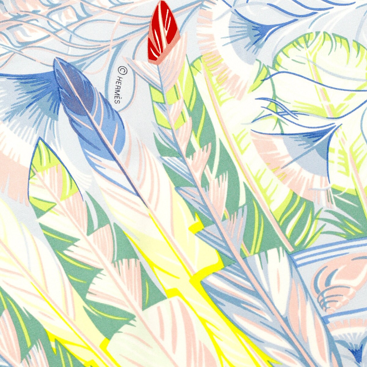 Hermes Scarf "Danse Pacifique" by Laurence Bourthoumieux Nano Losange 26cm x 80cm Silk | Carre Foulard