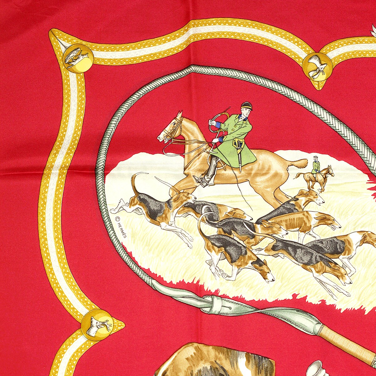 Hermes Scarf "Le Laisser Courre" by Jean De Fougerolle 90cm Silk | Carre Foulard