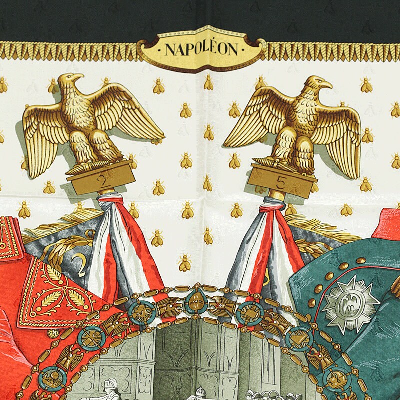 Hermes Scarf "Napoleon" by Philippe Ledoux Vintage 90cm Silk Jacquard