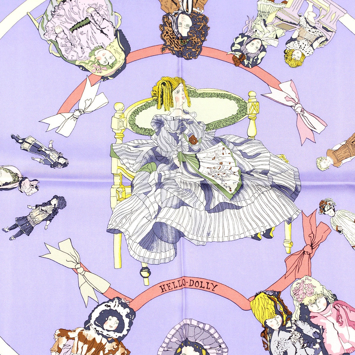 Hermes Scarf "Hello Dolly" by Loic Dubigeon 90cm Silk | Carre Foulard