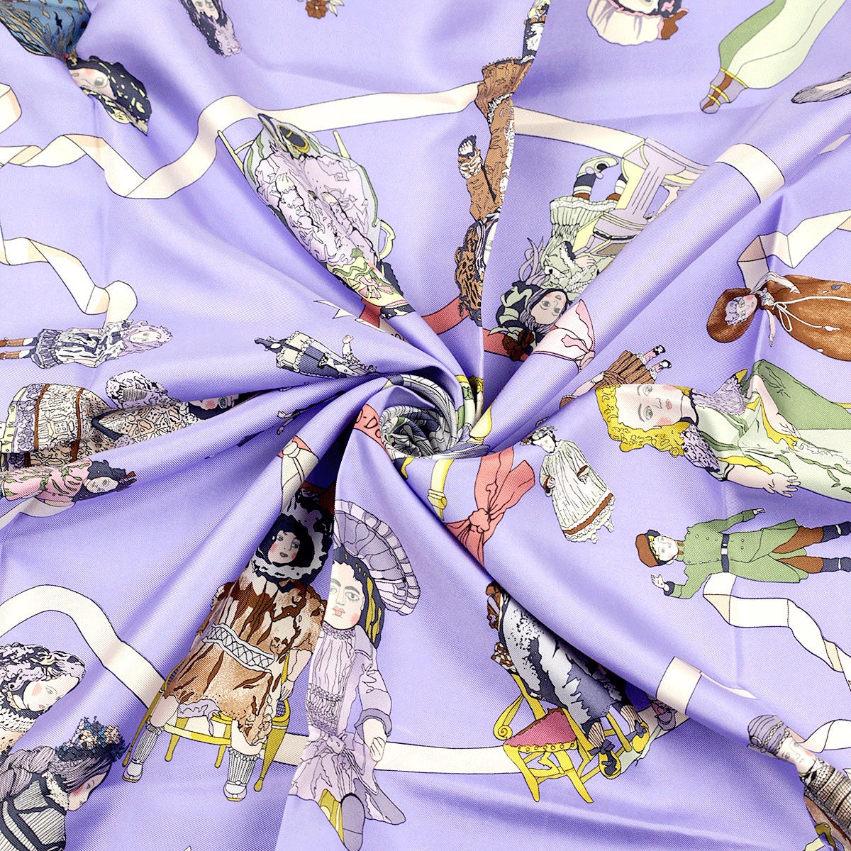 Hermes Scarf "Hello Dolly" by Loic Dubigeon 90cm Silk | Carre Foulard
