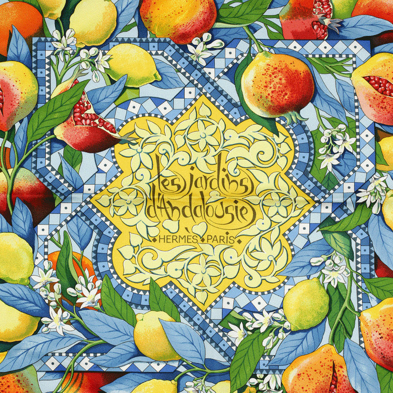 Hermes Scarf "Les Jardins d'Andalousie" by Aline Honore 90cm Silk