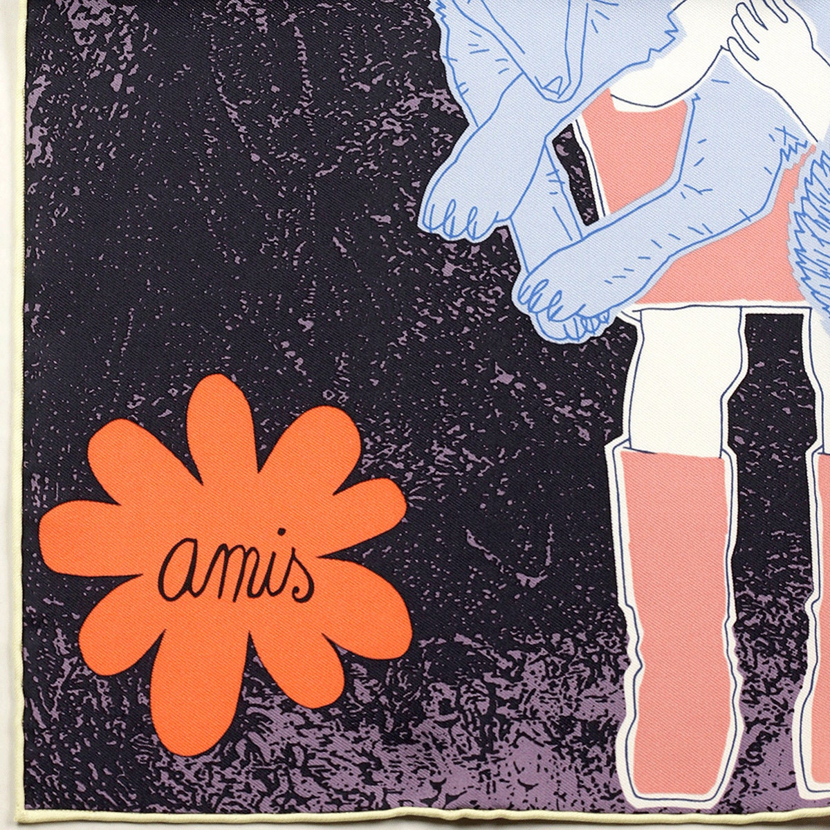 Hermes Scarf 45cm "Amis Pour la Vie" by Agathe Gonnet Silk Gavroche | NWT