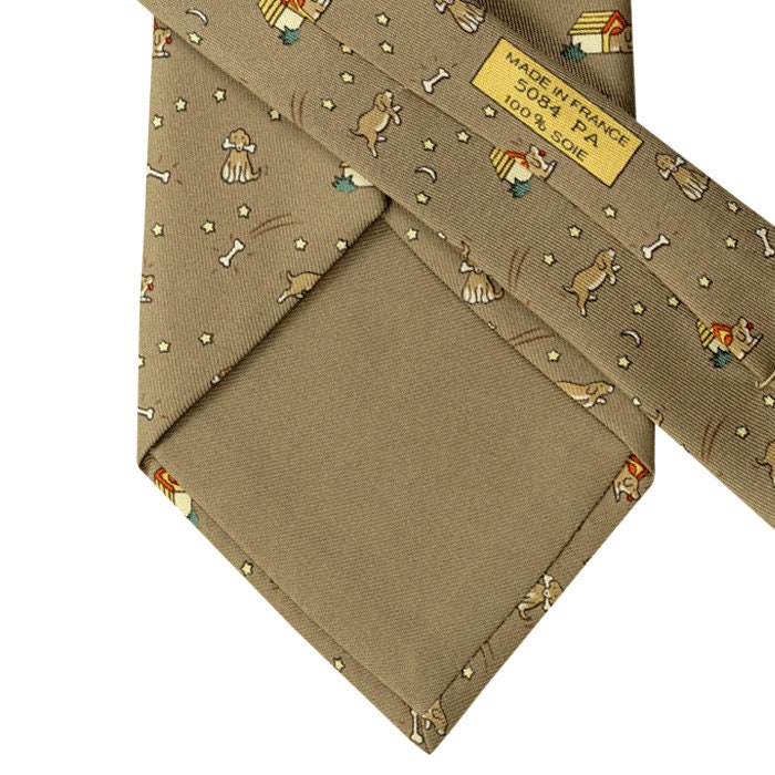 Hermes Men's Silk Tie Whimsical Doghouses Pattern 5084 | Necktie Cravate