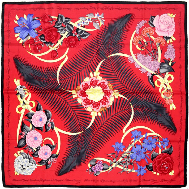Hermes Scarf "Fleurs de l'Opera" by Julia Abadie 90cm Silk | Carre