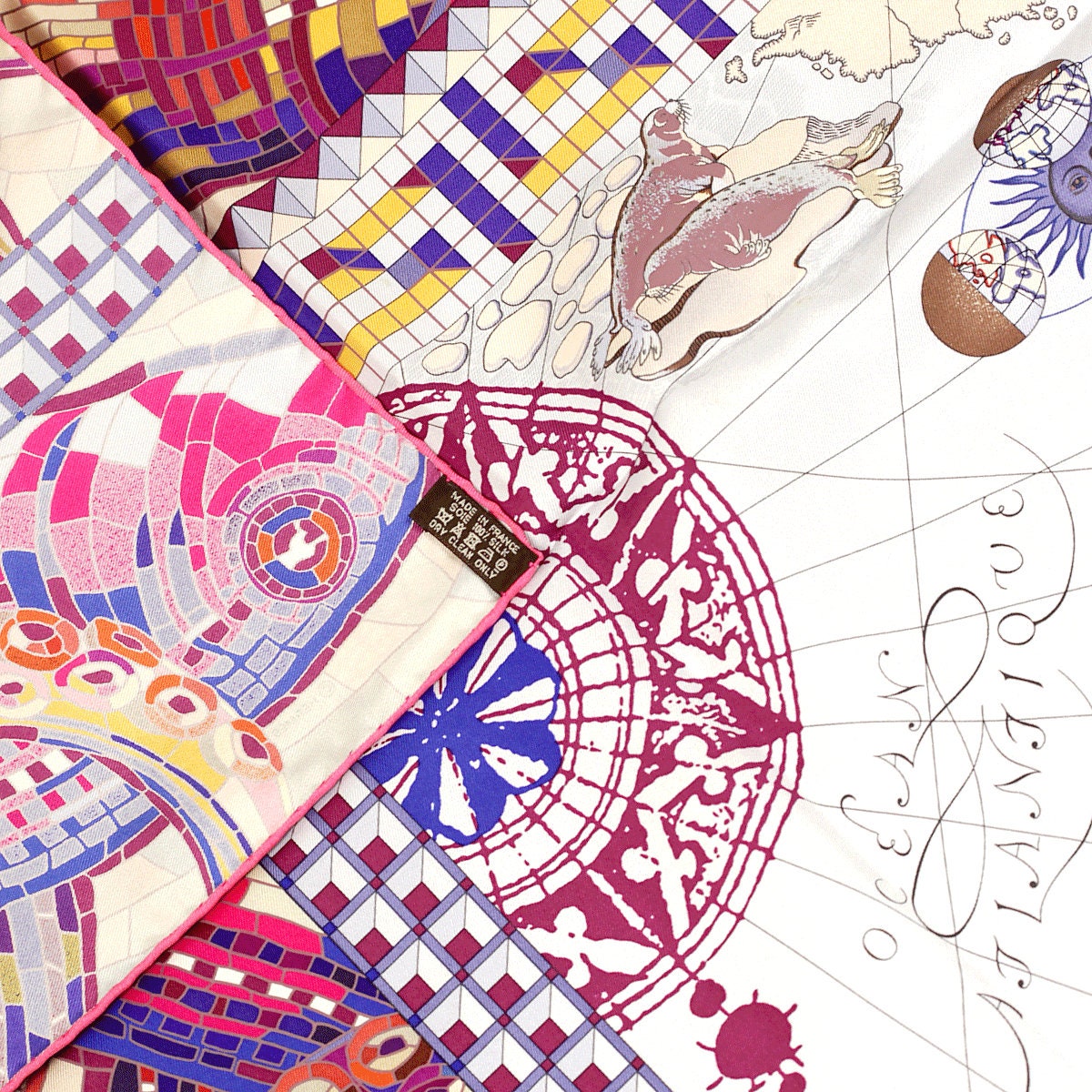 Hermes Scarf "Le Voyage de Pytheas" by Aline Honore Vintage 90cm Silk | Foulard Carre