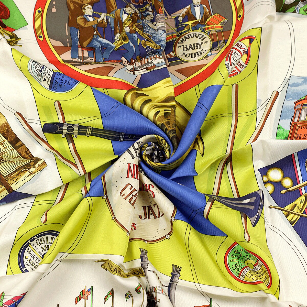 Hermes Scarf "New Orleans Creole Jazz" by Loic Dubigeon 90cm Silk | Carre