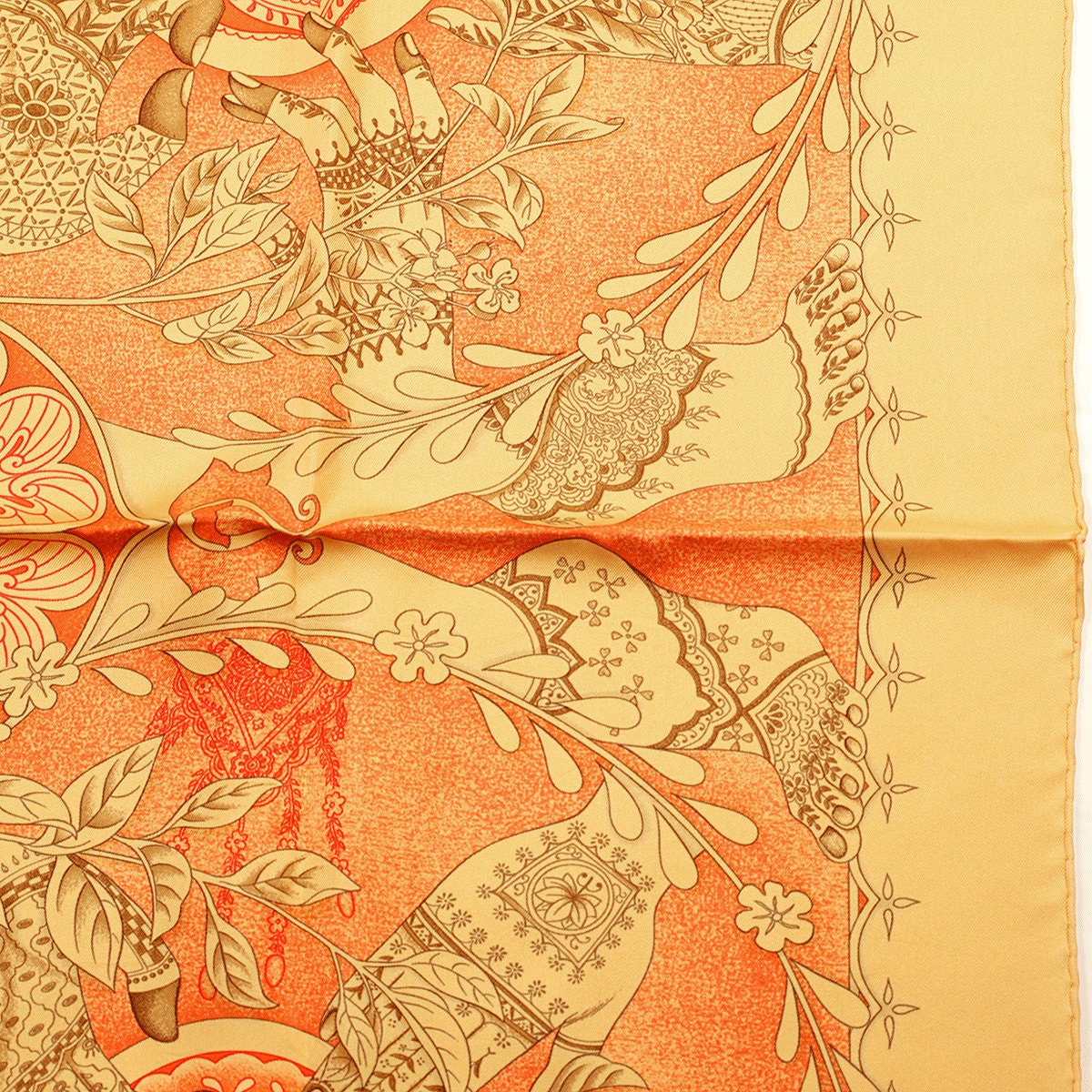 Hermes Scarf "Chants du Henne" by Laurence Bourthoumieux 90cm Silk