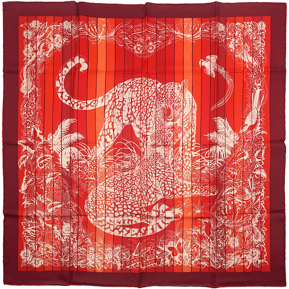 Hermes Scarf "Jungle Love Rainbow" by Robert Dallet 90cm Silk