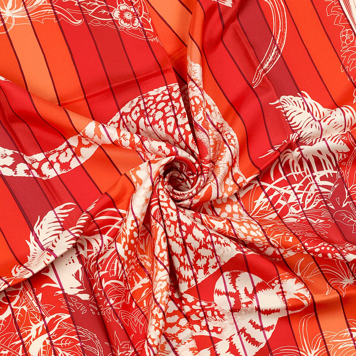 Hermes Scarf "Jungle Love Rainbow" by Robert Dallet 90cm Silk