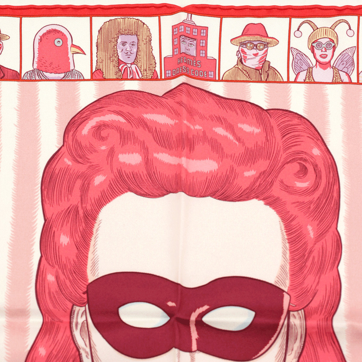 Hermes Scarf 45cm "Dress Code" by Daniel Clowes Silk Gavroche