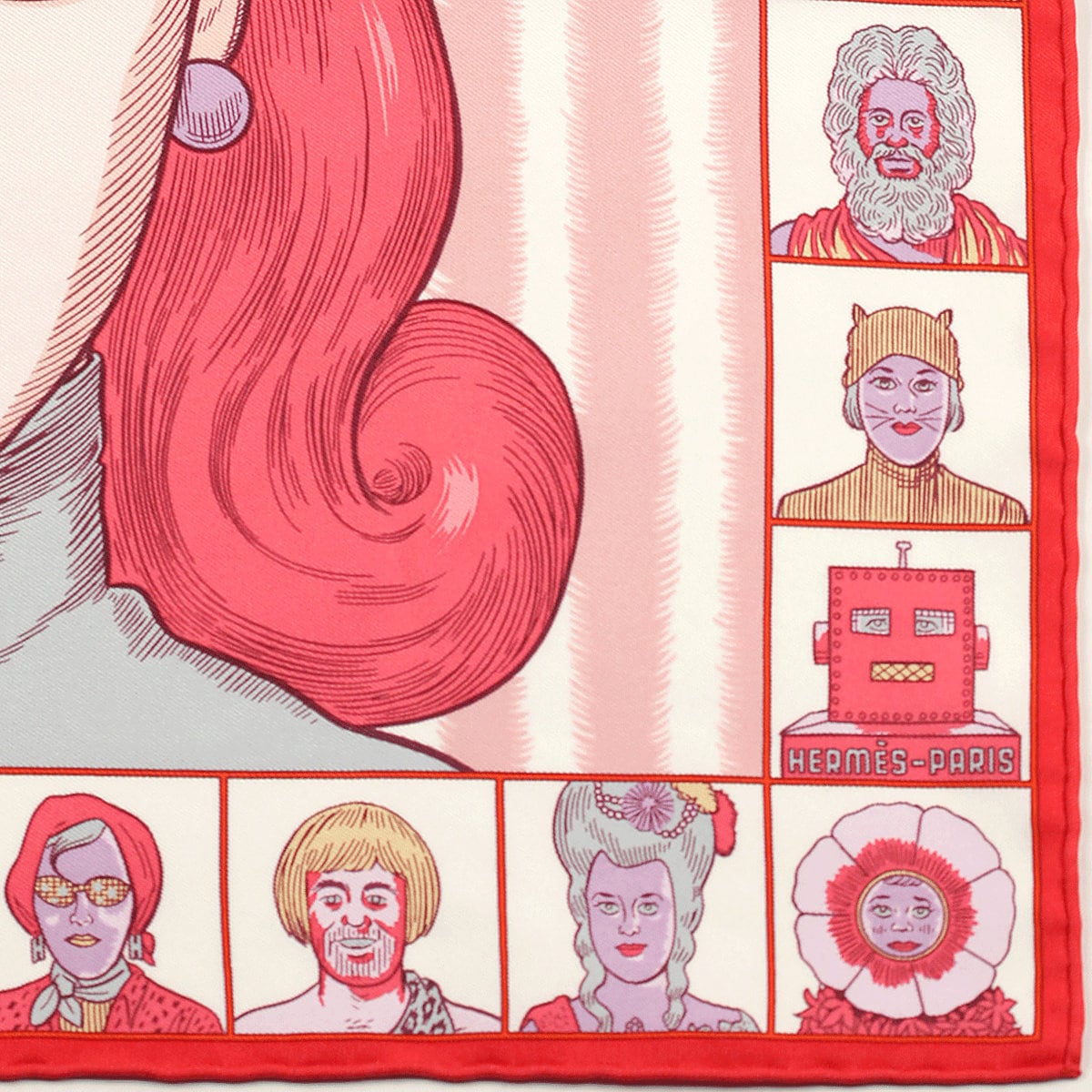 Hermes Scarf 45cm "Dress Code" by Daniel Clowes Silk Gavroche
