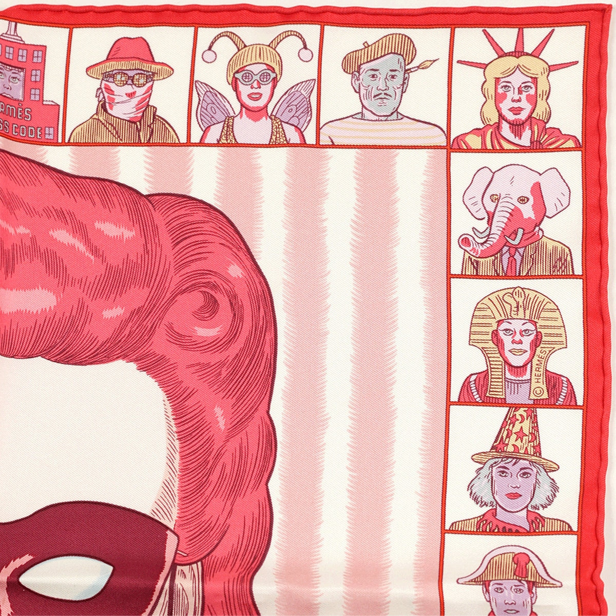 Hermes Scarf 45cm "Dress Code" by Daniel Clowes Silk Gavroche