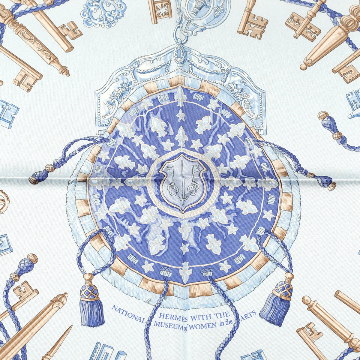 Hermes Scarf "Les Cles" for the National Museum of Women in the Arts by Caty Latham 90cm Silk | Rare Limited Edition