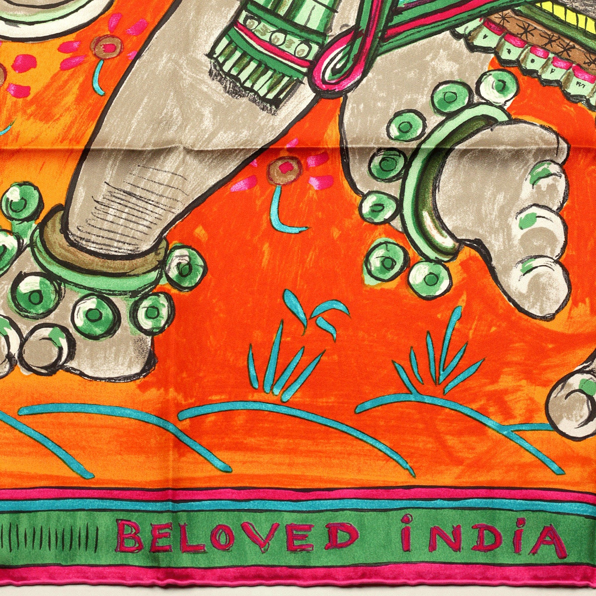 Hermes Scarf "Beloved India" by Philippe Dumas 90cm Silk | Carre Foulard