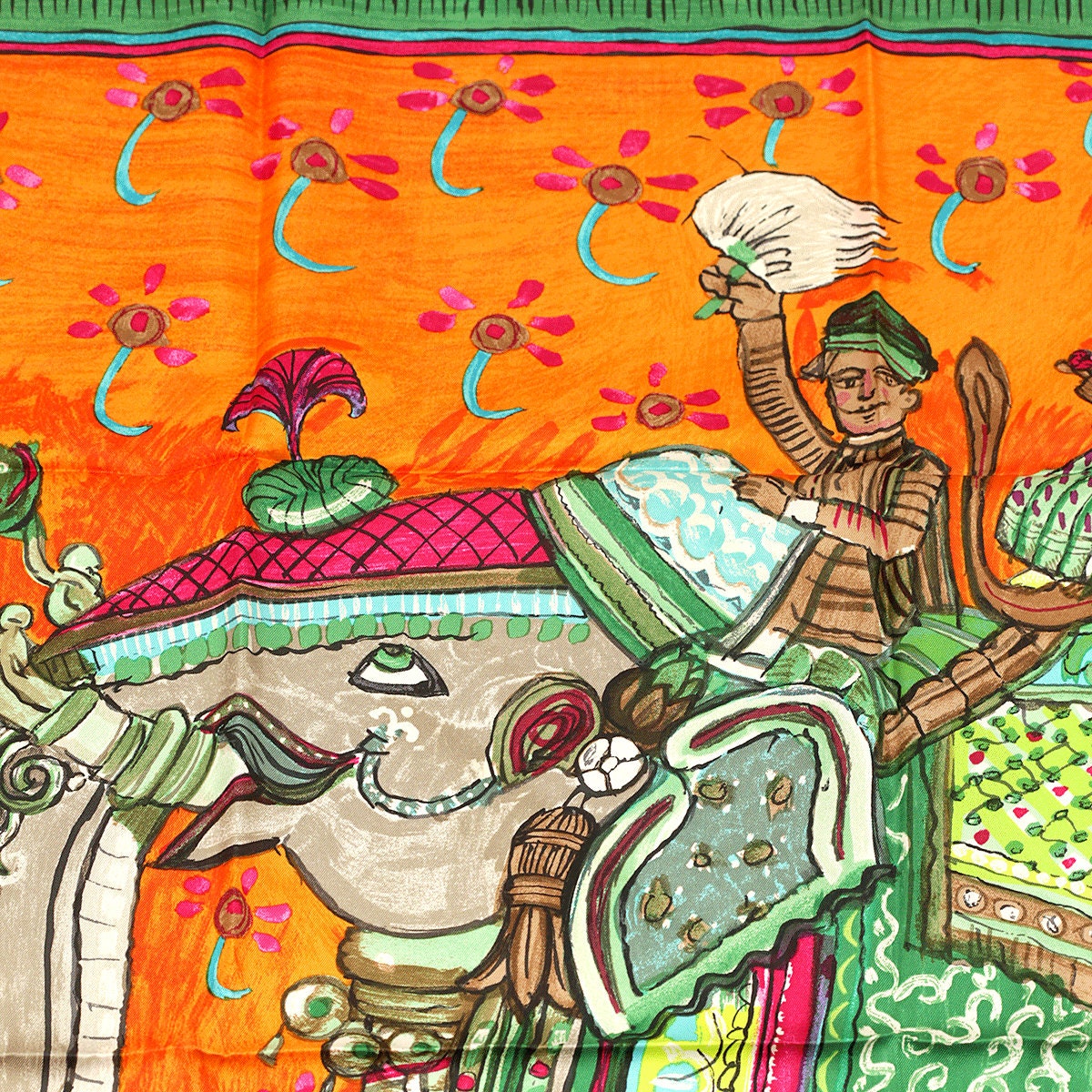 Hermes Scarf "Beloved India" by Philippe Dumas 90cm Silk | Carre Foulard