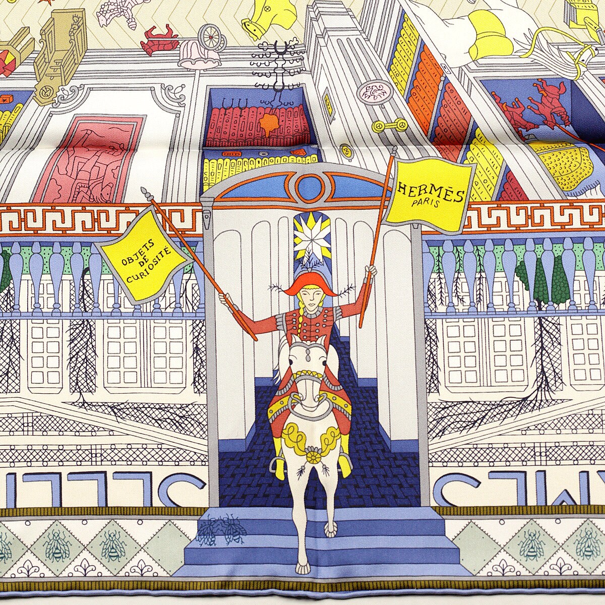 Hermes Scarf "Objets de Curiosite" by Rosa Maria Unda Souki 90cm Silk | Foulard Carre