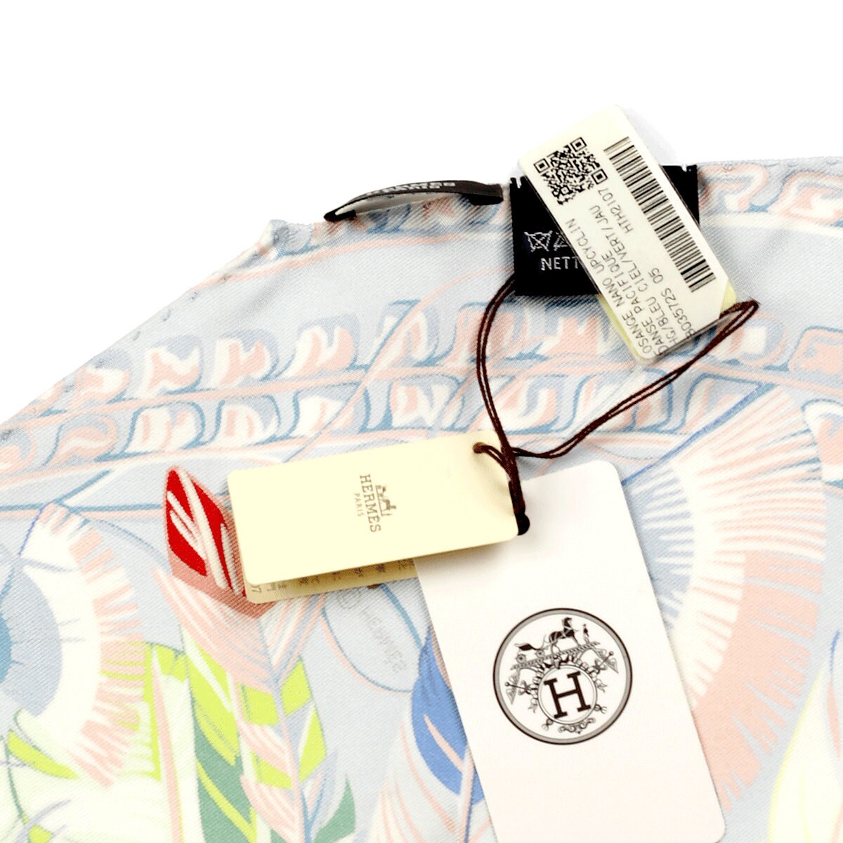 Hermes Scarf "Danse Pacifique" by Laurence Bourthoumieux Nano Losange 26cm x 80cm Silk | Carre Foulard