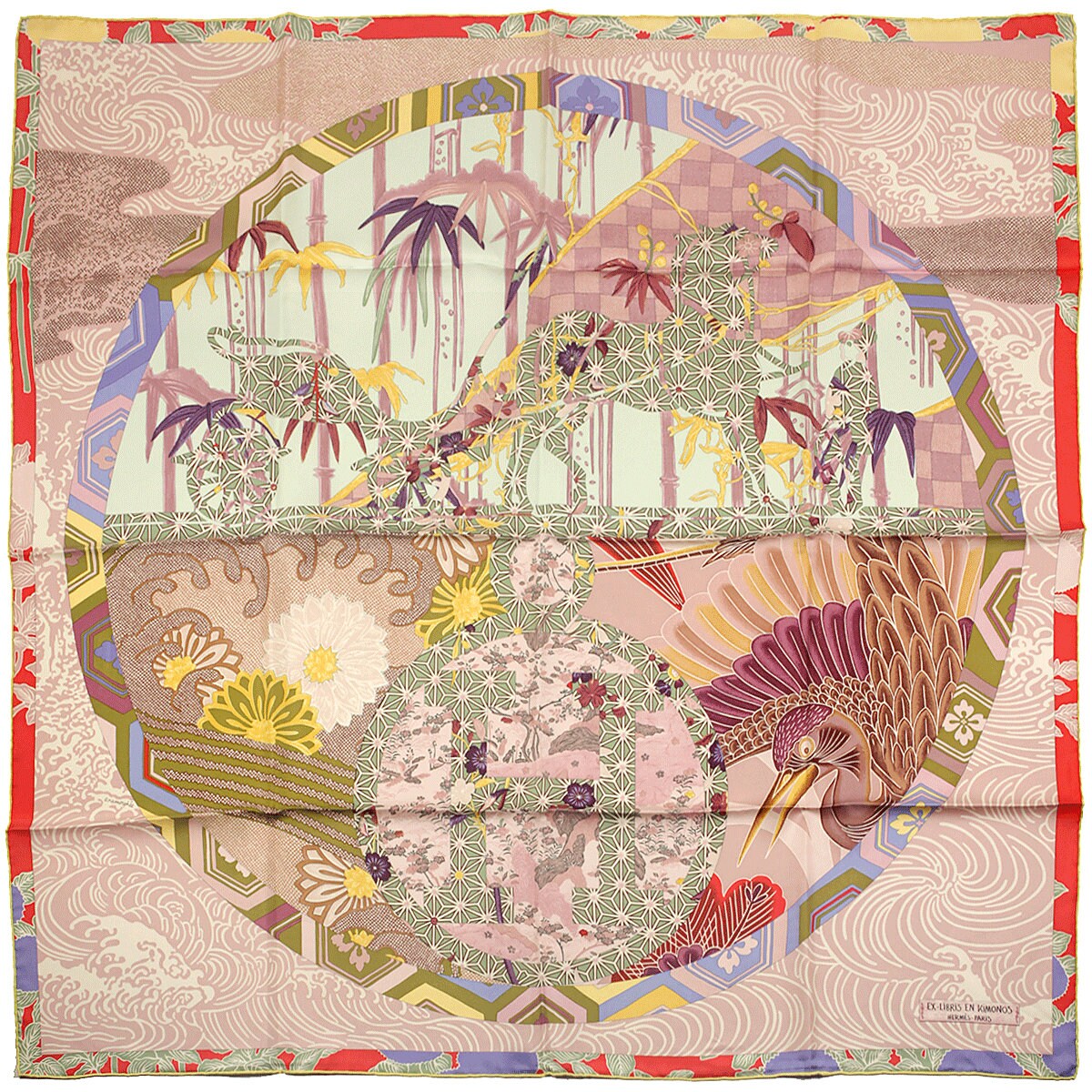 Hermes Scarf "Ex-Libris en Kimonos" by Anamorphee 90cm Silk | Foulard Carre