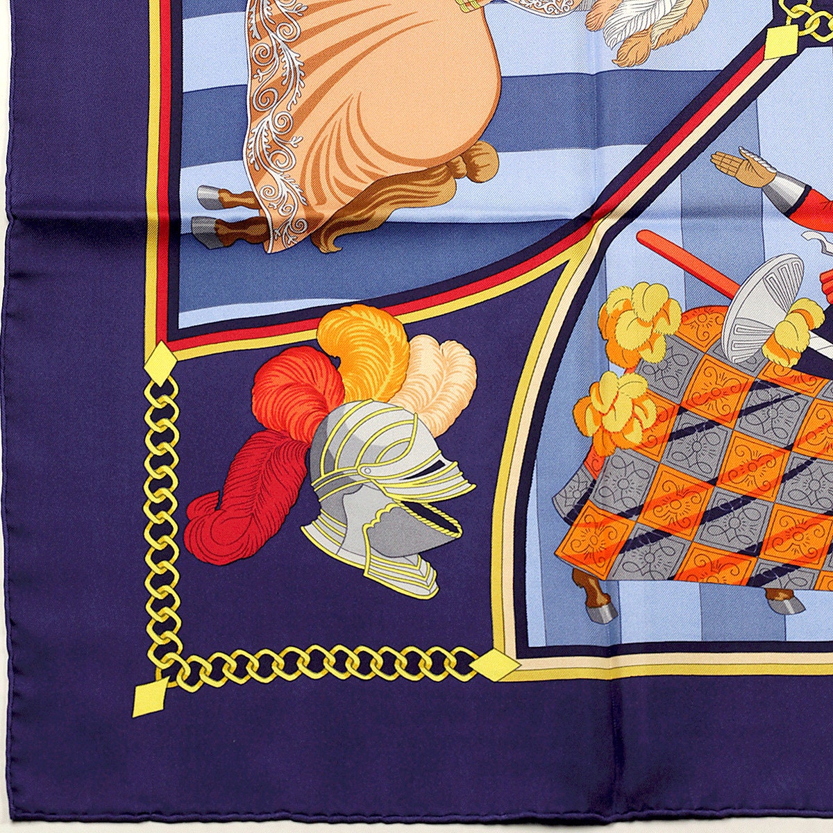 Hermes Scarf "Chocs en Plumes" by Christiane Vauzelles Vintage 90cm Silk