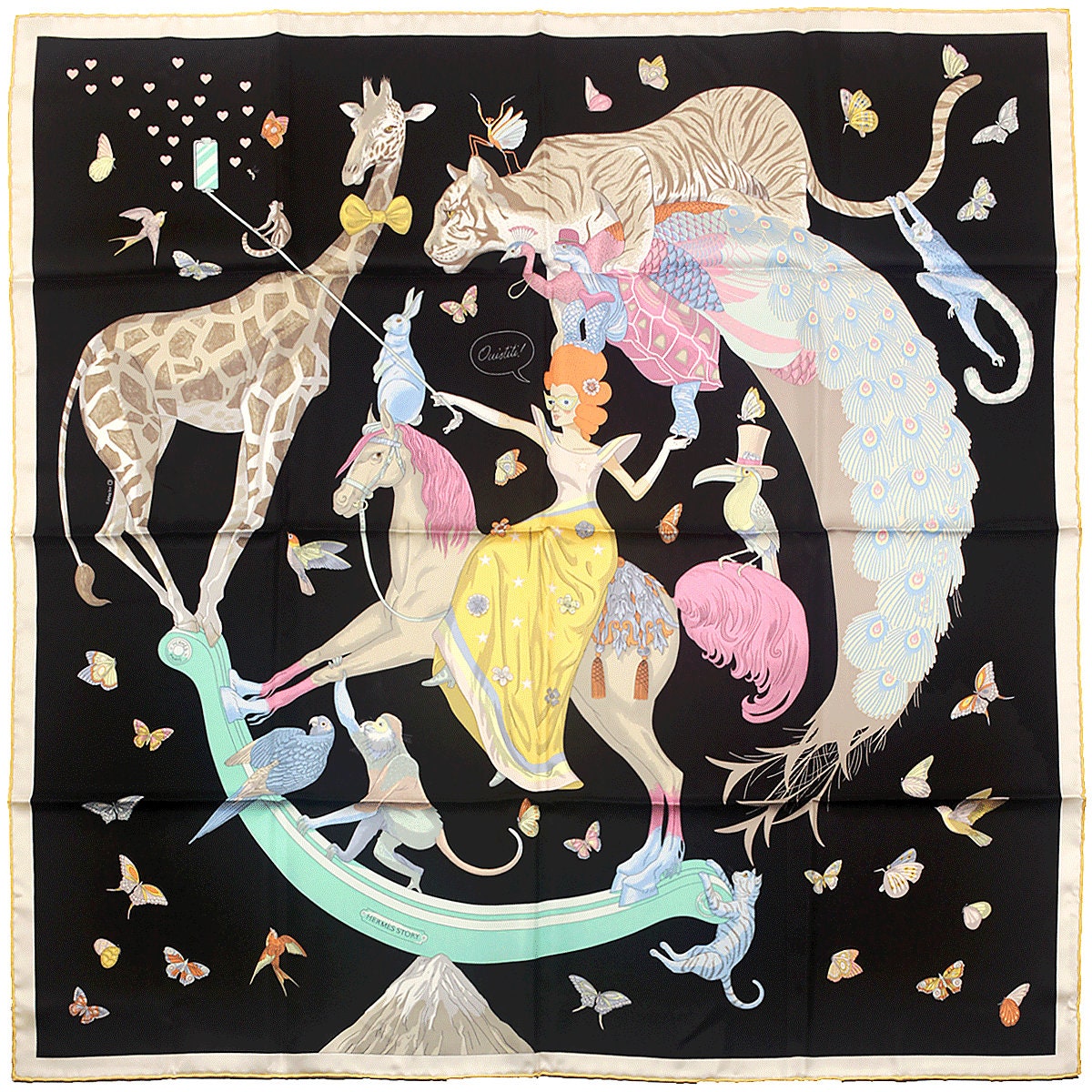Hermes Scarf "Hermès Story" by Jonathon Burton 90cm Silk