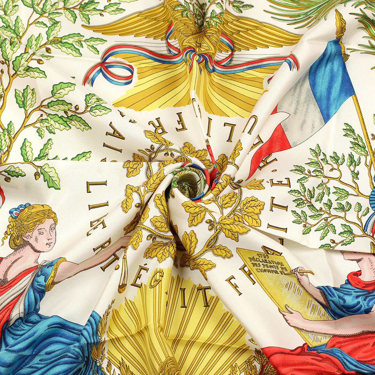 Hermes Scarf "1789 Liberte Egalite Fraternite" by Joachim Metz Vintage 90cm Silk | Carre Foulard