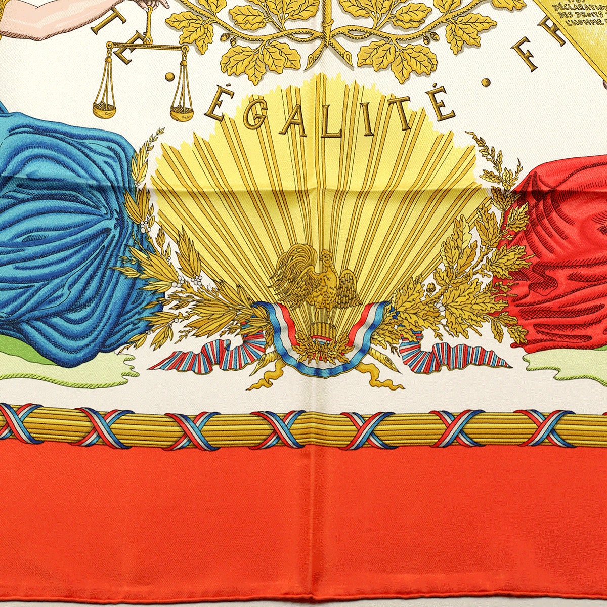 Hermes Scarf "1789 Liberte Egalite Fraternite" by Joachim Metz Vintage 90cm Silk | Carre Foulard