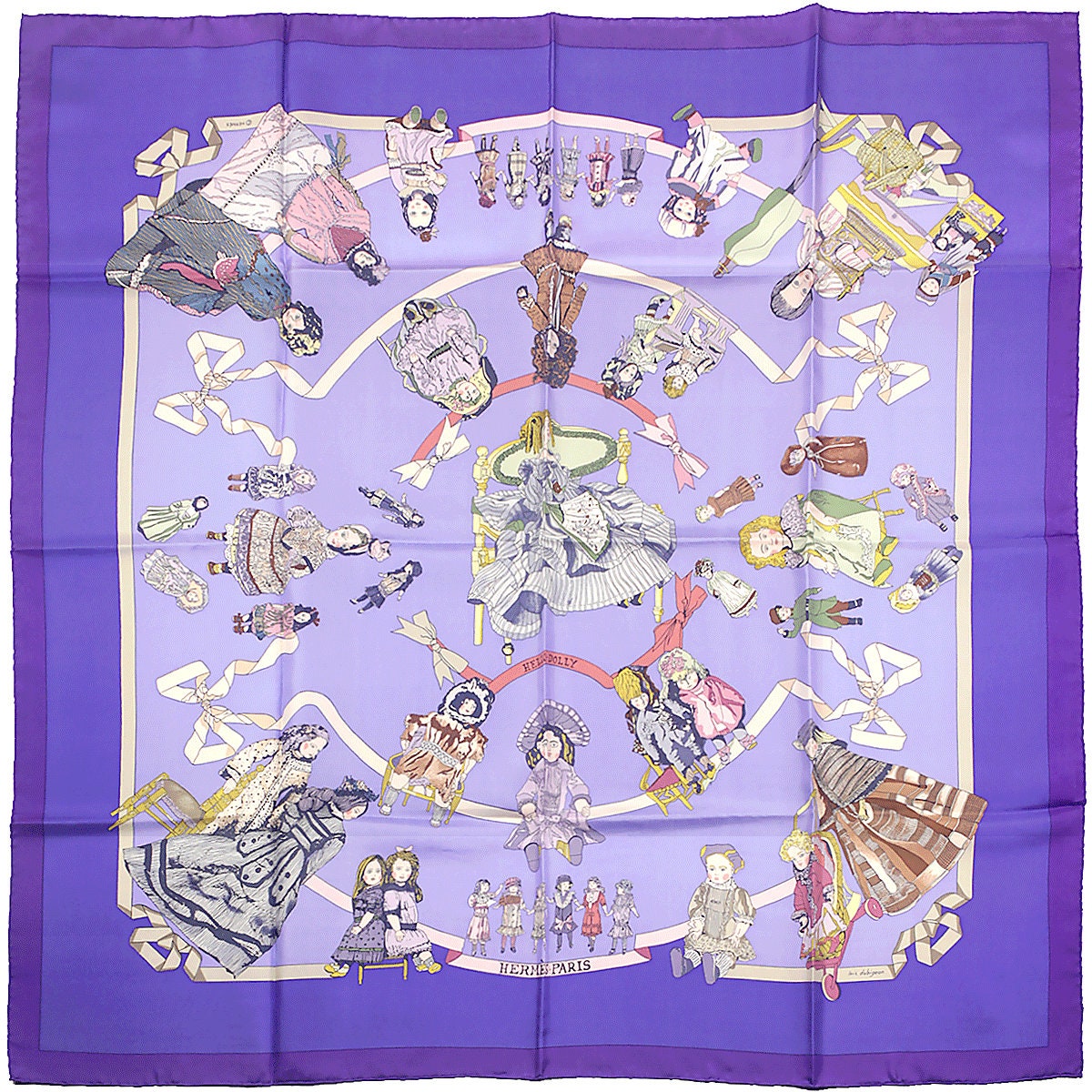 Hermes Scarf "Hello Dolly" by Loic Dubigeon 90cm Silk | Carre Foulard